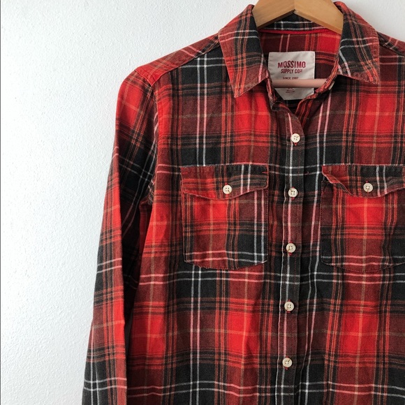 Rust Orange Plaid Button Down Shirt - Picture 2 of 4